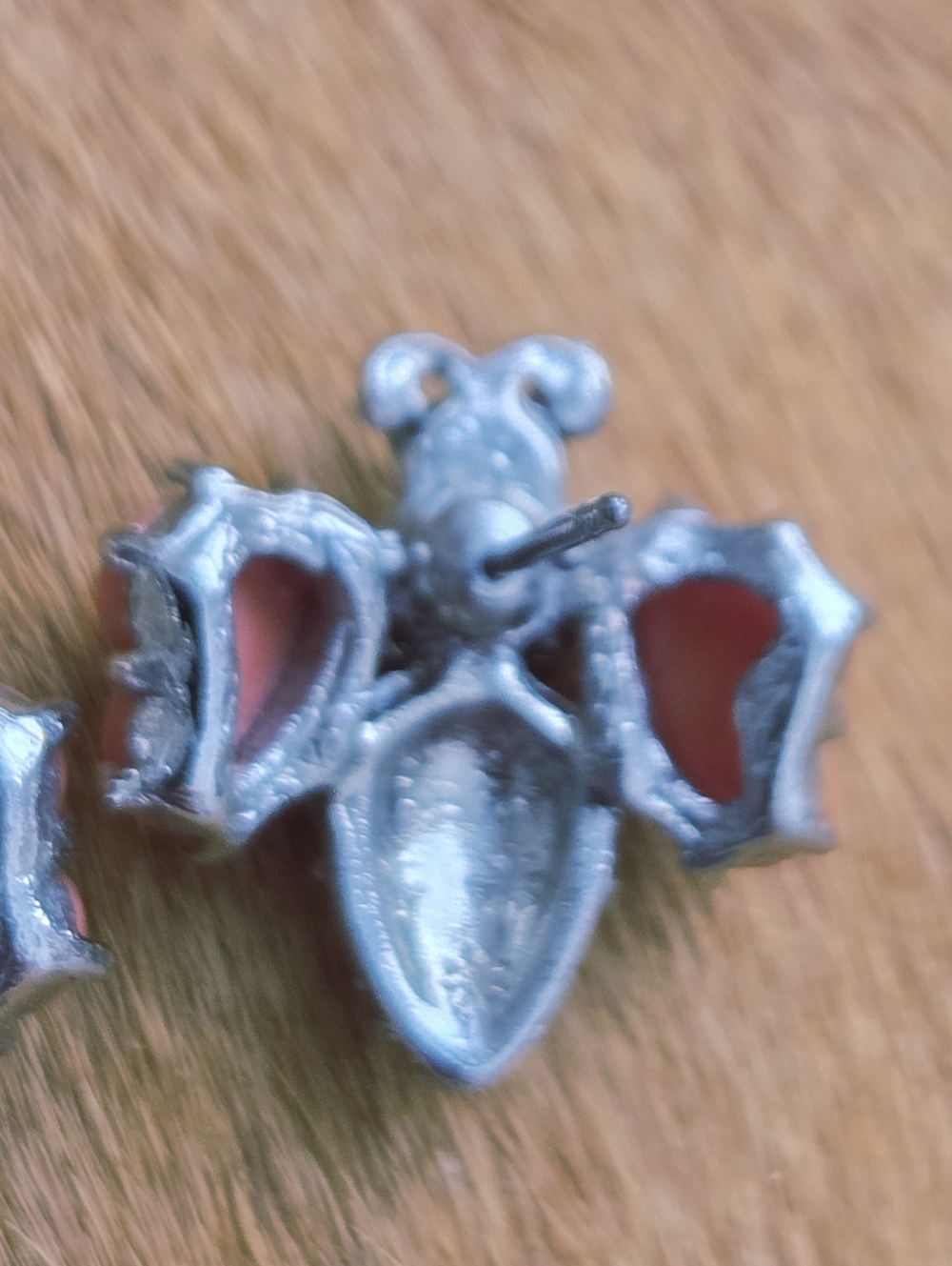 Unique Charming Coral Color Bee Rhinestone Stud Earrings - Women's Jewelry - Picture 7 of 9